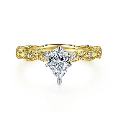 Gabriel & Co 7x5 Engagement Ring 14K Gold Victorian ER4122P3M44JJ