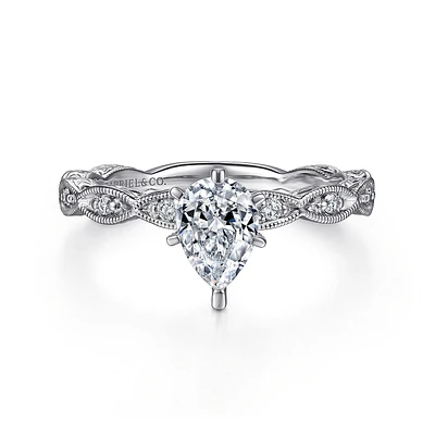 Gabriel & Co 7x5 Engagement Ring 14K White Gold Victorian ER4122P3W44JJ