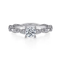 Gabriel & Co 4.3 Engagement Ring 14K White Gold Victorian ER4122R0W44JJ