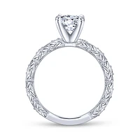 Gabriel & Co 4.3 Engagement Ring 14K White Gold Victorian ER4122R0W44JJ