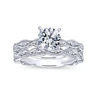 Gabriel & Co 4.3 Engagement Ring 14K White Gold Victorian ER4122R0W44JJ