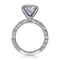 Gabriel & Co 9 Engagement Ring 14K White Gold Victorian ER4122R12W44JJ