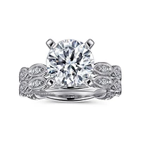 Gabriel & Co 9 Engagement Ring 14K White Gold Victorian ER4122R12W44JJ