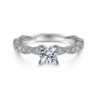 Gabriel & Co 5 Engagement Ring 14K White Gold Victorian ER4122R2W44JJ