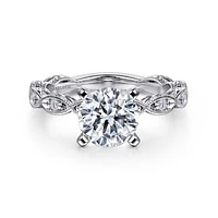 Gabriel & Co 7.4 Engagement Ring 14K White Gold Victorian ER4122R6W44JJ