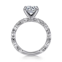 Gabriel & Co 7.4 Engagement Ring 14K White Gold Victorian ER4122R6W44JJ