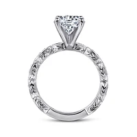Gabriel & Co 8 Engagement Ring 14K White Gold Victorian ER4122R8W44JJ