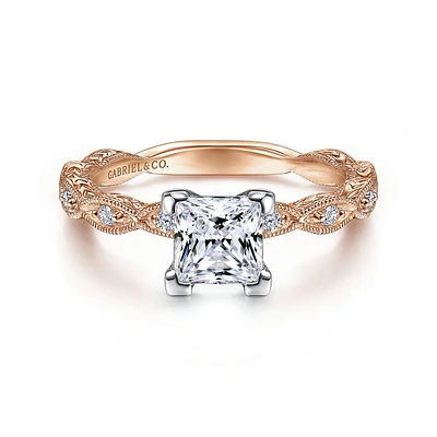 Gabriel & Co 5.5 Engagement Ring 14K Two-Tone Gold Victorian ER4122S4T44JJ