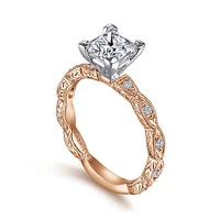Gabriel & Co 5.5 Engagement Ring 14K Two-Tone Gold Victorian ER4122S4T44JJ