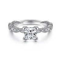 Gabriel & Co 5.5 Engagement Ring 14K White Gold Victorian ER4122S4W44JJ