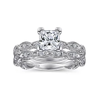 Gabriel & Co 5.5 Engagement Ring 14K White Gold Victorian ER4122S4W44JJ