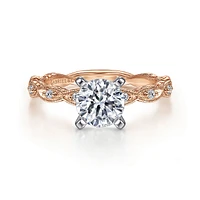 Gabriel & Co 6.5 Engagement Ring 14K Two-Tone Gold Victorian ER4122T44JJ