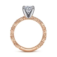 Gabriel & Co 6.5 Engagement Ring 14K Two-Tone Gold Victorian ER4122T44JJ