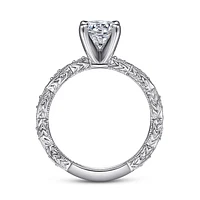 Gabriel & Co 6.5 Engagement Ring 14K White Gold Victorian ER4122W44JJ