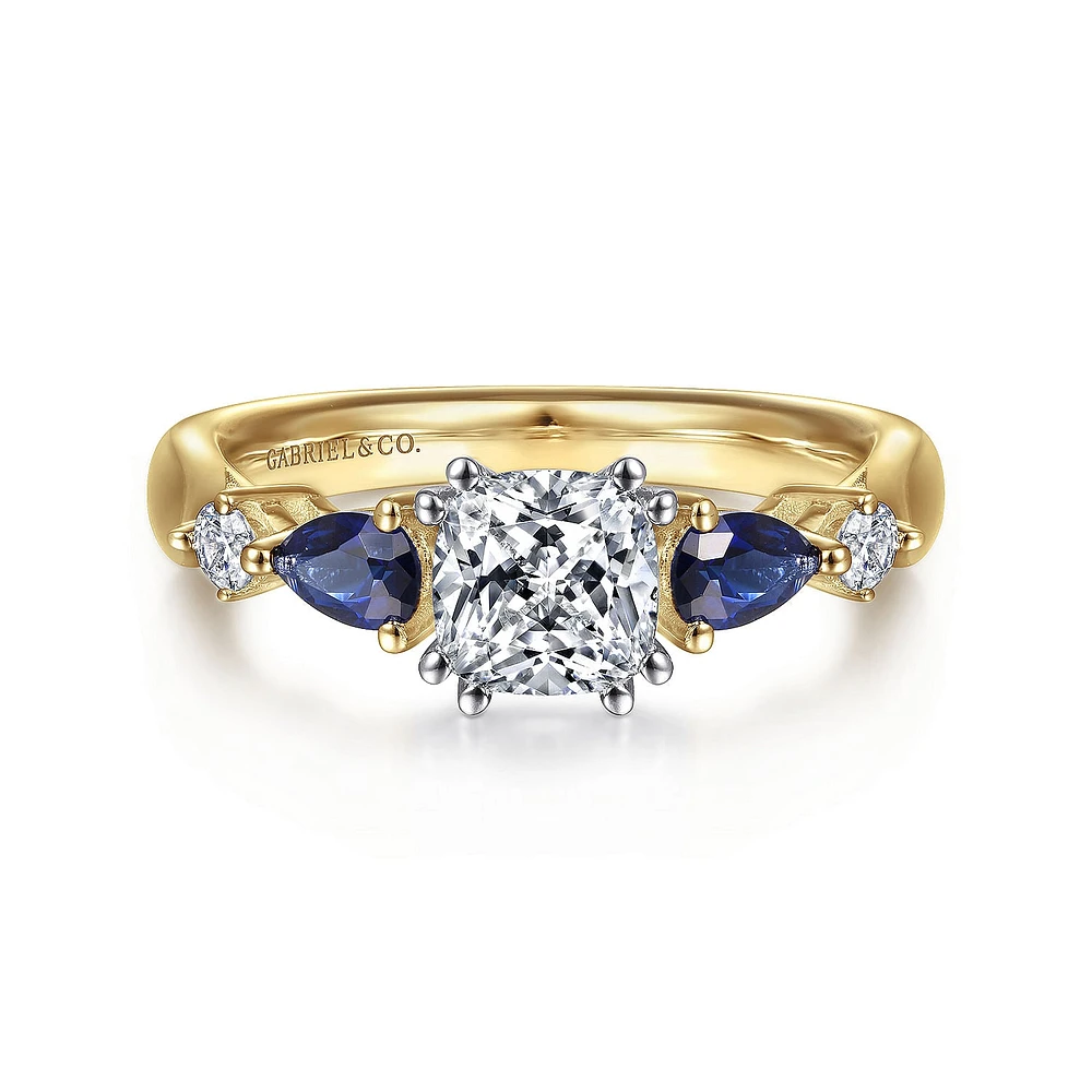 Gabriel & Co 5.5x5.5 Engagement Ring 14K Gold Classic ER6002C4M44SA