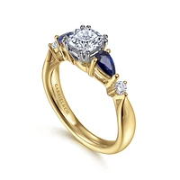 Gabriel & Co 5.5x5.5 Engagement Ring 14K Gold Classic ER6002C4M44SA