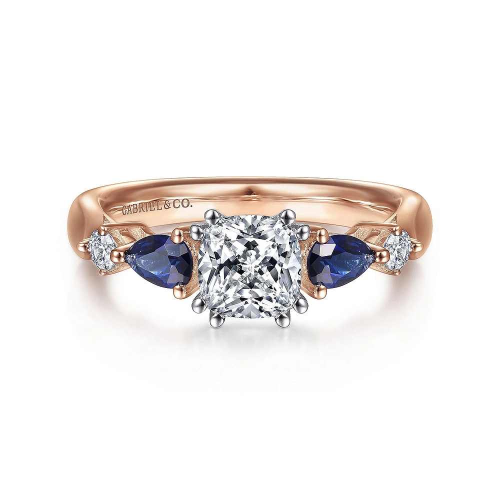Gabriel & Co 5.5x5.5 Engagement Ring 14K Two-Tone Gold Classic ER6002C4T44SA