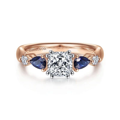 Gabriel & Co 5.5x5.5 Engagement Ring 14K Two-Tone Gold Classic ER6002C4T44SA