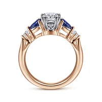 Gabriel & Co 5.5x5.5 Engagement Ring 14K Two-Tone Gold Classic ER6002C4T44SA