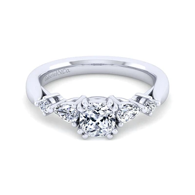 Gabriel & Co 5.5x5.5 Engagement Ring 14K White Gold Classic ER6002C4W44JJ