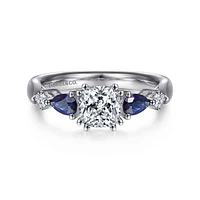 Gabriel & Co 5.5x5.5 Engagement Ring 14K White Gold Classic ER6002C4W44SA