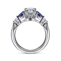 Gabriel & Co 5.5x5.5 Engagement Ring 14K White Gold Classic ER6002C4W44SA