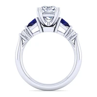 Gabriel & Co 7x7 Engagement Ring 14K White Gold Classic ER6002C8W44SA