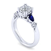 Gabriel & Co 7x7 Engagement Ring 14K White Gold Classic ER6002C8W44SA