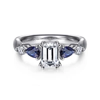 Gabriel & Co 6.5 x 5 Engagement Ring 14K White Gold Classic ER6002E4W44SA