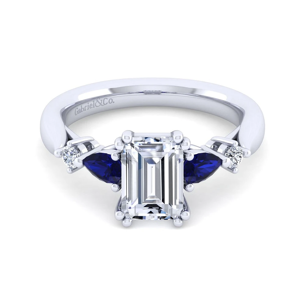 Gabriel & Co 8.5x6 Engagement Ring 14K White Gold Classic ER6002E8W44SA
