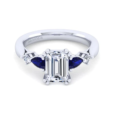 Gabriel & Co 8.5x6 Engagement Ring 14K White Gold Classic ER6002E8W44SA