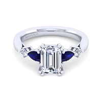 Gabriel & Co 8.5x6 Engagement Ring 14K White Gold Classic ER6002E8W44SA