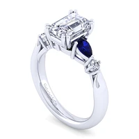 Gabriel & Co 8.5x6 Engagement Ring 14K White Gold Classic ER6002E8W44SA