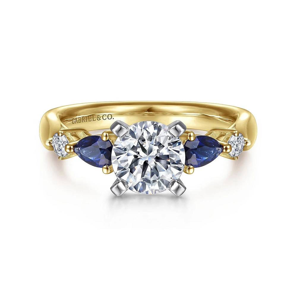 Gabriel & Co 6.5 Engagement Ring 14K Gold Classic ER6002M44SA