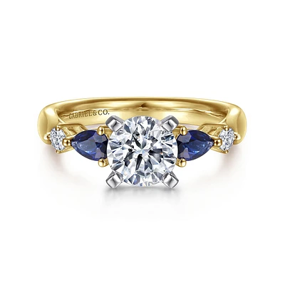 Gabriel & Co 6.5 Engagement Ring 14K Gold Classic ER6002M44SA
