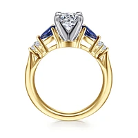 Gabriel & Co 6.5 Engagement Ring 14K Gold Classic ER6002M44SA