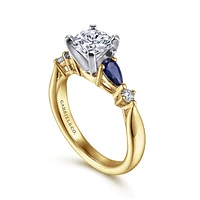 Gabriel & Co 6.5 Engagement Ring 14K Gold Classic ER6002M44SA