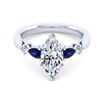 Gabriel & Co 10x5 Engagement Ring 14K White Gold Classic ER6002M4W44SA