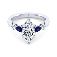 Gabriel & Co 10x5 Engagement Ring 14K White Gold Classic ER6002M4W44SA
