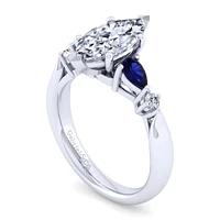 Gabriel & Co 10x5 Engagement Ring 14K White Gold Classic ER6002M4W44SA
