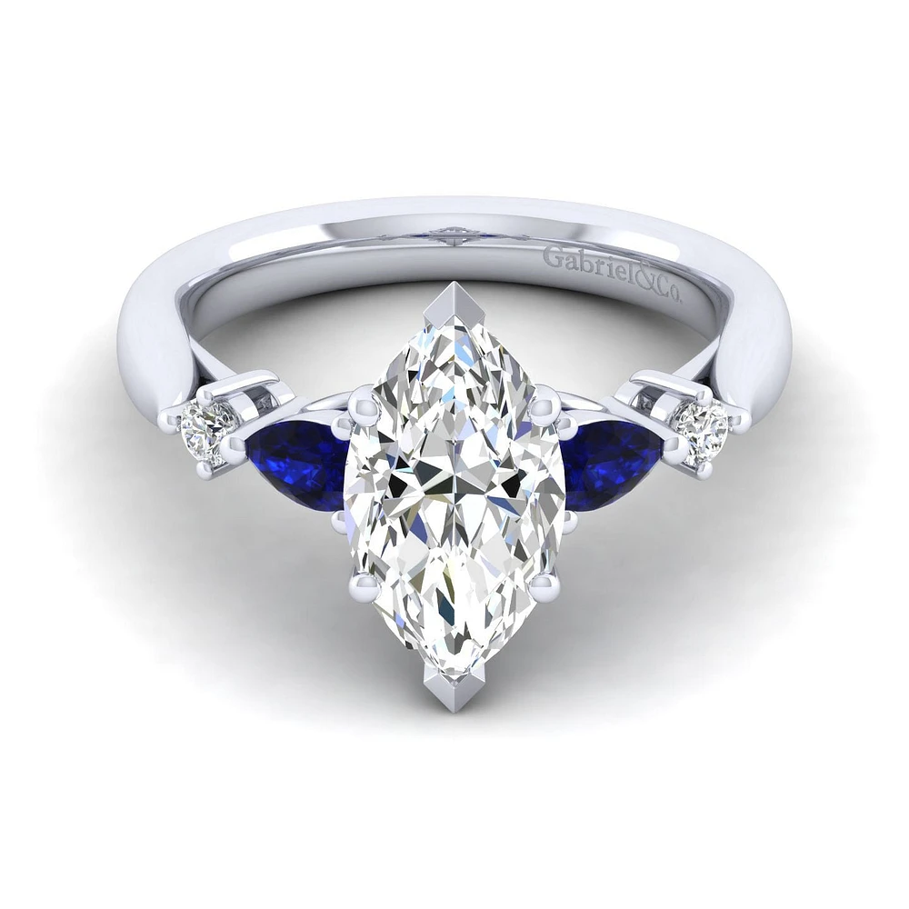 Gabriel & Co 13x6.5 Engagement Ring Platinum Classic ER6002M8PT4SA