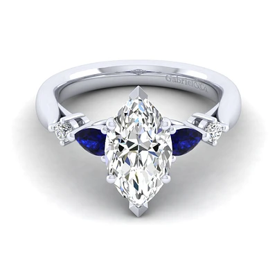 Gabriel & Co 13x6.5 Engagement Ring Platinum Classic ER6002M8PT4SA