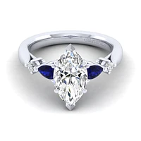 Gabriel & Co 13x6.5 Engagement Ring Platinum Classic ER6002M8PT4SA