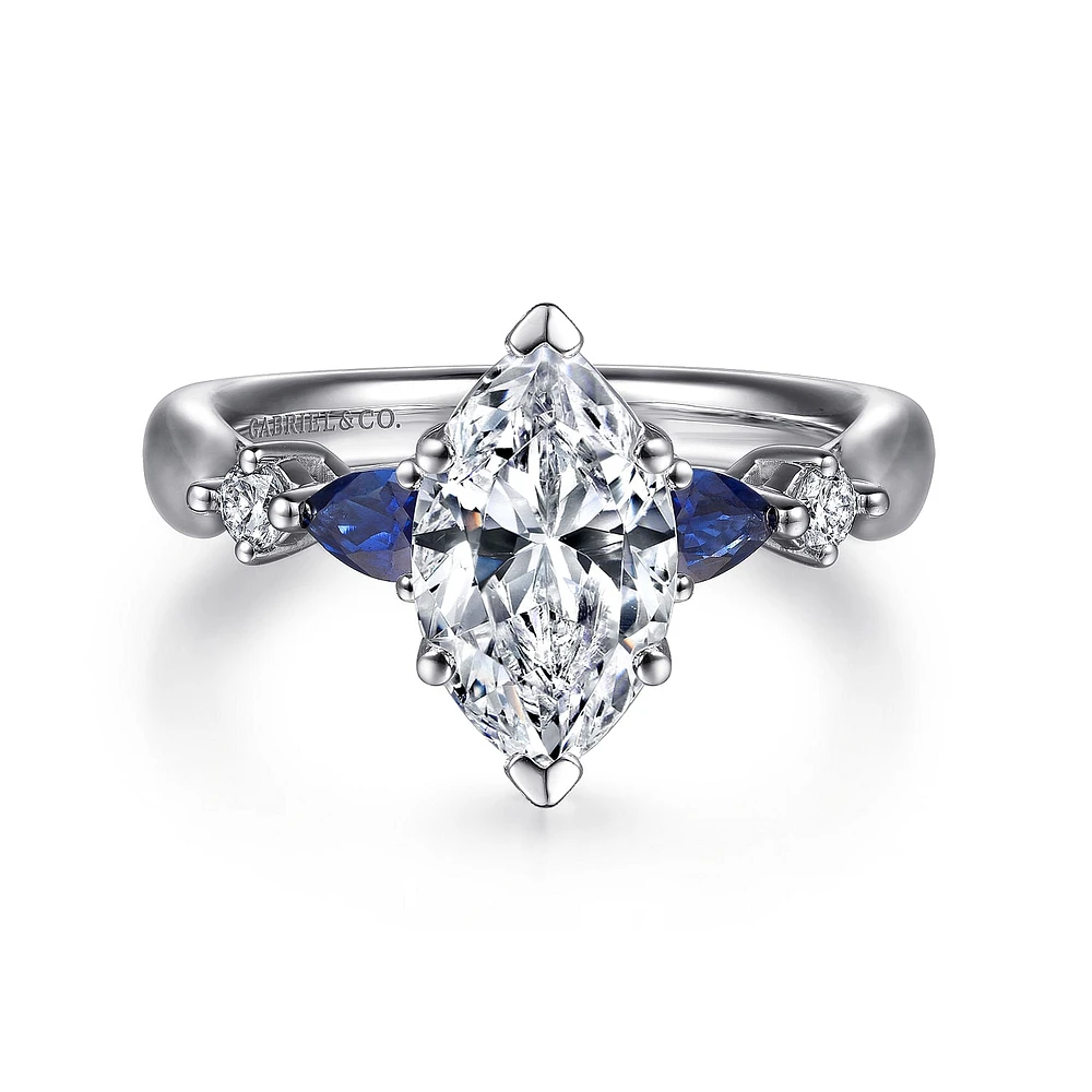 Gabriel & Co 13x6.5 Engagement Ring 14K White Gold Classic ER6002M8W44SA