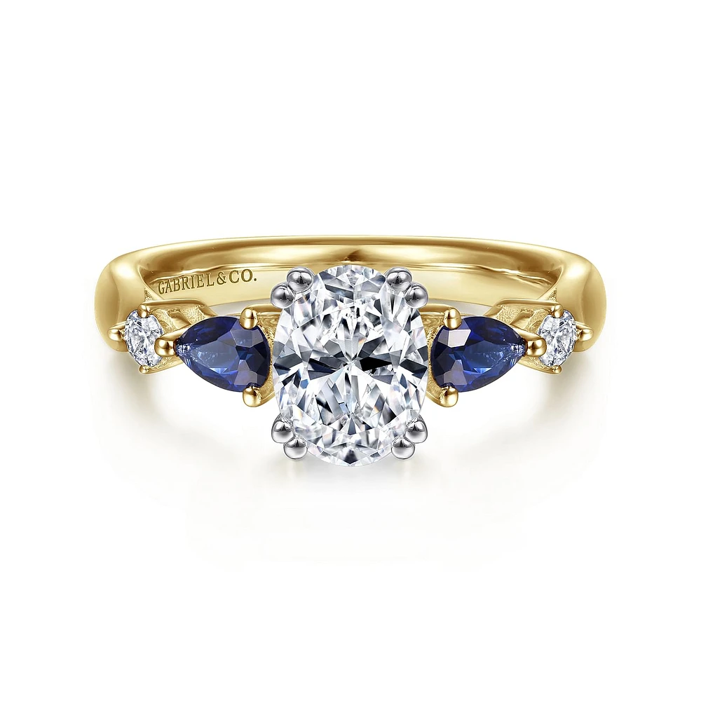Gabriel & Co 8x5.5 Engagement Ring 14K Gold Classic ER6002O4M44SA