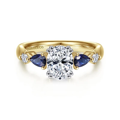 Gabriel & Co 8x5.5 Engagement Ring 14K Gold Classic ER6002O4M44SA