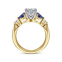 Gabriel & Co 8x5.5 Engagement Ring 14K Gold Classic ER6002O4M44SA