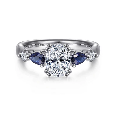 Gabriel & Co 8x5.5 Engagement Ring Platinum Classic ER6002O4PT4SA
