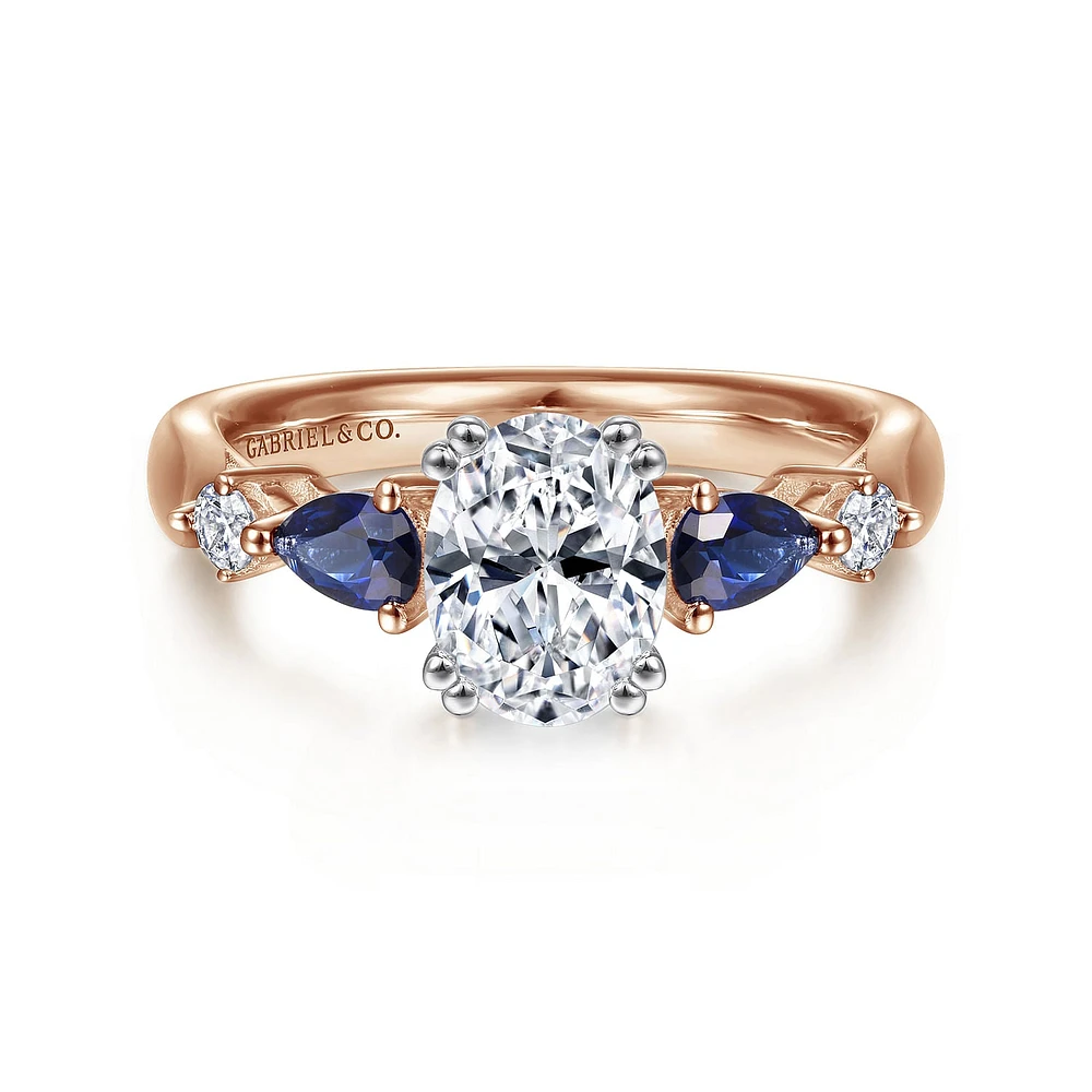 Gabriel & Co 8x5.5 Engagement Ring 14K Two-Tone Gold Classic ER6002O4T44SA
