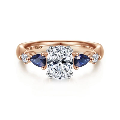 Gabriel & Co 8x5.5 Engagement Ring 14K Two-Tone Gold Classic ER6002O4T44SA